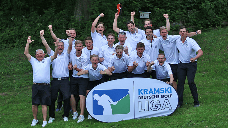 Jubel beim Hamburger Golfclub – Erneuter Tagessieg nach einem unfassbar spannendem Spieltag. (Foto: DGV/stebl)