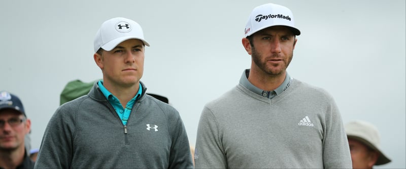 Blick auf's Ziel: Der eine Jagd den Grand Slam, der andere das längst überfällige Major. Spieth und Johnson unterwegs ... (Foto: Getty)