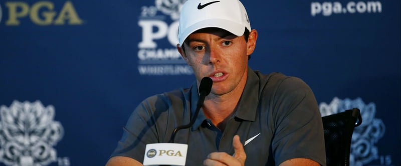 Rory Mcllroy auf der Pressekonferenz vor dem Major in Whistling Straits. (Foto:getty)