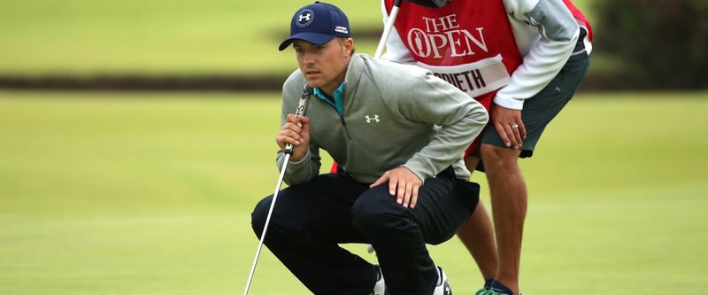 Jordan Spieth macht als Runden-Warm-Up, 65 volle Schläge und 57 Putts.