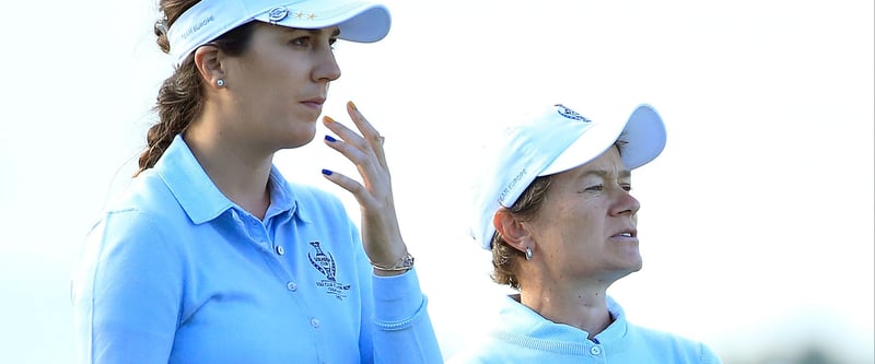 Sandra Gal und Catriona Matthew gewinnen ihr Foursome-Match beim Solheim Cup. (Foto: Getty)