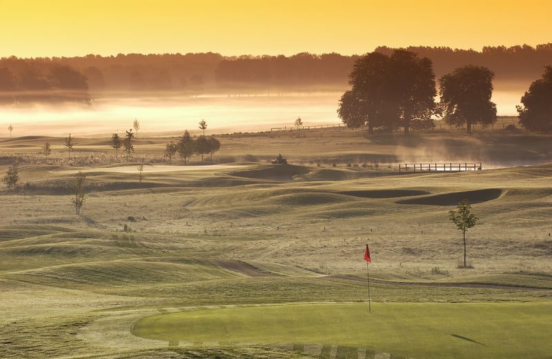 Indian Summer im Hotel- und Sportresort Fleesensee. 18. Loch des Schloss Course.