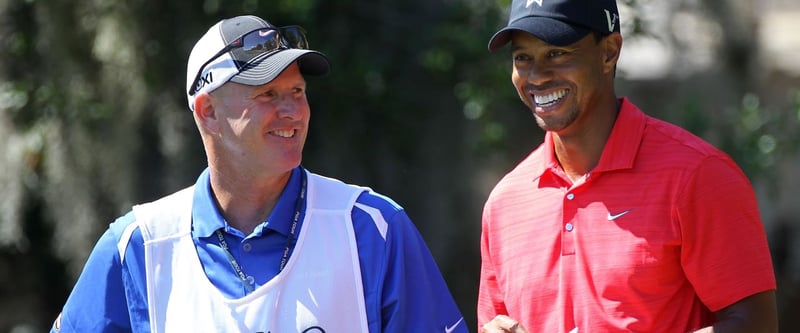 Joe LaCava (li.) mit Tiger Woods beim Arnold Palmer Invitational 2012. (Foto: Getty)