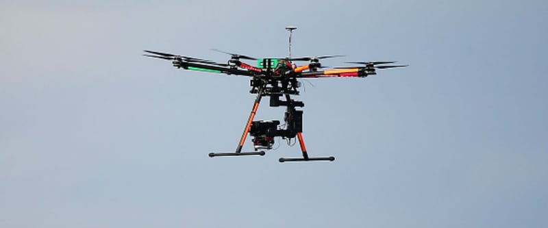Bald keine Seltenheit mehr? Drohnen über dem Golfplatz, wie beim PGA Championship am Lake Michigan, könnten zur Gewohnheit werden. (Foto: Getty)