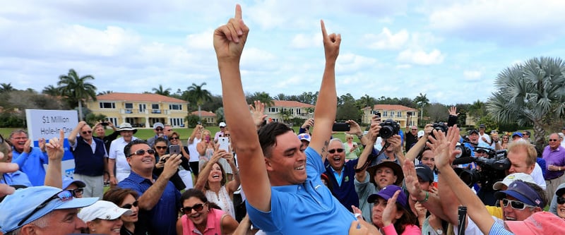 Rickie Fowler erstaunte beim Charity-Pro-Am von Gastgeber Ernie Els mit einem unverhofften Ass. (Foto: Getty)