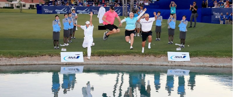 Wochenvorschau: Neben dem Sprung in Poppy's Pond bei der ANA Inspiration gibt#s auch Golfpros bei der Shell Houston Open zu sehen. (Foto: Getty)