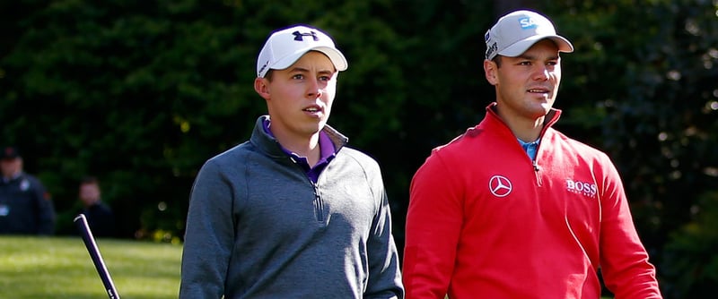 Martin Kaymer schlägt bei der Irish Open gemeinsam mit dem Youngster Matthew Fitzpatrick ab. (Foto: Getty)