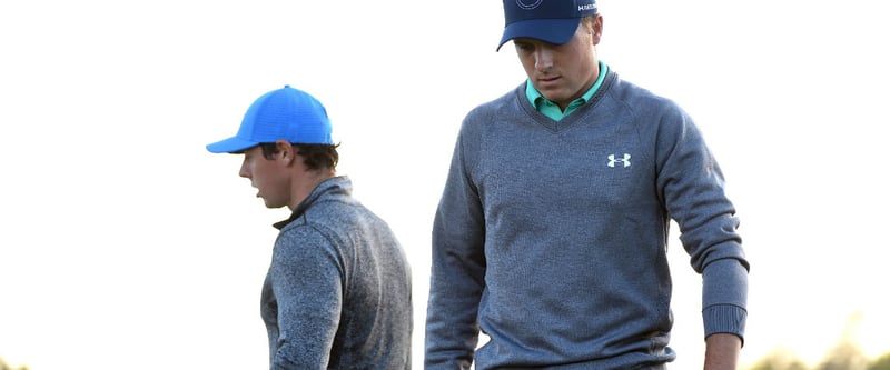 Wenig Grund zur Freude: Rory McIlroy und Jordan Spieth befinden sich momentan nur im Schatten von Jason Day. (Foto: Getty)