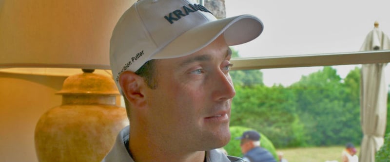 Florian Fritsch sprach mit Golf Post im Clubhaus des Gut Lärchenhof über seine bisherige Saison und lange Reisen im Auto. (Foto: Golf Post)