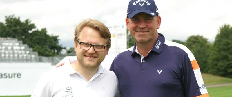Thomas Björn mit Golf-Post-CEO Matthias Gräf beim Pro-Am der BMW International Open. (Foto: Golf Post)