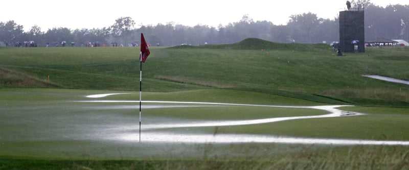 Der erste Tag der US Open 2016 entwickelte sich zur Regenschlacht. (Foto: Getty)