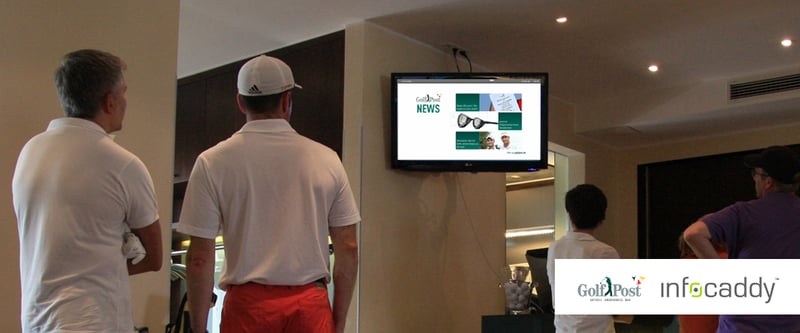 infocaddy präsentiert spannende Inhalte in zahlreichen Golfclubs. Golf Post ist auch Bestandteil des Programms. (Foto: infocaddy)