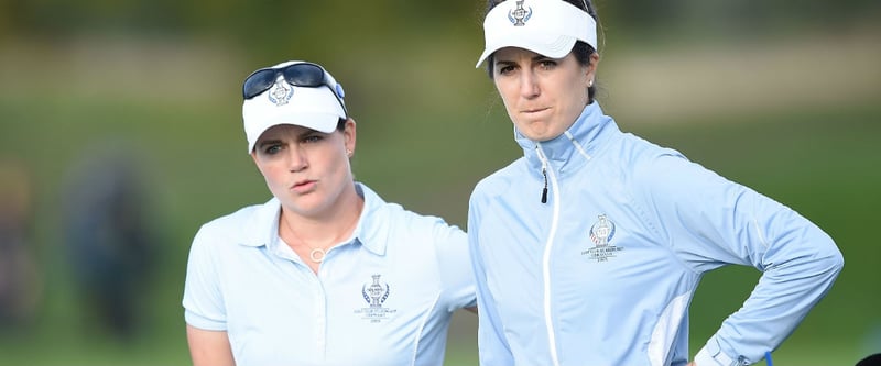 Caroline Masson (links) und Sandra Gal, hier beim Solheim Cup 2015. (Foto: Getty)