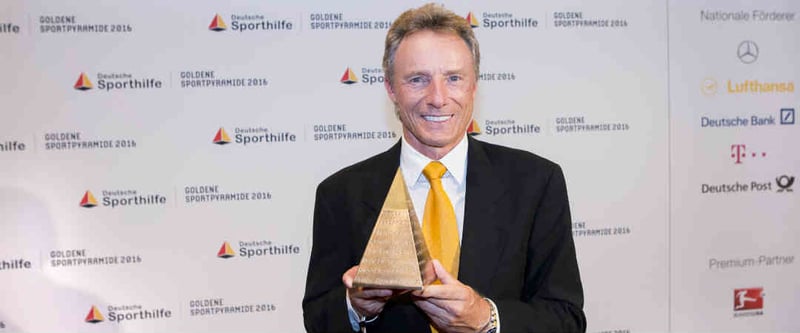 Bernhard Langer hat wieder Grund zum Jubeln: Er erhält die Goldene Sportpyramide und wird in die deutsche Hall of Fame aufgenommen. (Foto: Deutsche Sporthilfe)