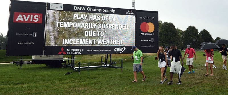 Die erste Runde der BMW Championship musste aufgrund einer Regenunterbrechung und anschließender Dunkelheit abgebrochen werden. (Foto: Getty)