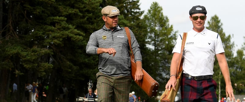 Danny Willet und Lee Westwood haben sich für die Hickory Golf Challenge in Schale geworfen. (Foto: Getty)