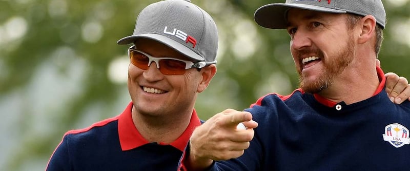 Zach Johnson (l.) und Jimmy Walker zwangen Martin Kaymer und Sergio Garcia im Foursome in die Knie.