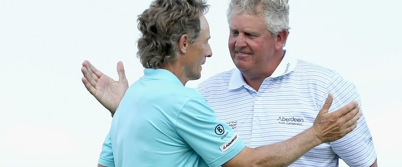 Bernhard Langer und Colin Montgomerie haben gemeinsam große Erfolge gefeiert und sich brisante Duelle geliefert.