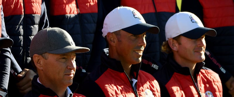 Davis Love III, Matt Kuchar und Brandt Snedeker (v.l.n.r.) spielen die ersten beiden Runden der RSM Classic gemeinsam. (Foto: Getty)