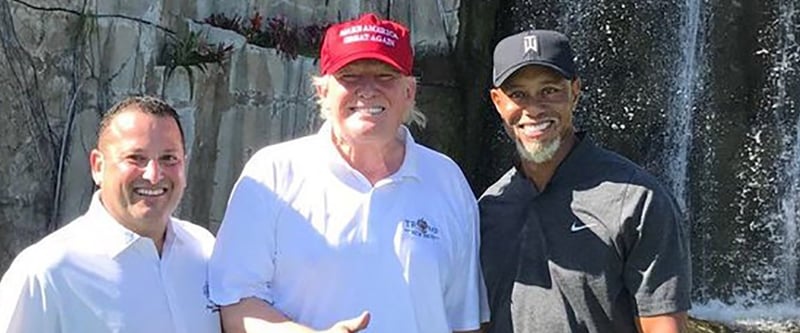Donald Trump und Tiger Woods gingen kurz vor Weihnachten gemeinsam auf die Runde. (Foto: Getty)