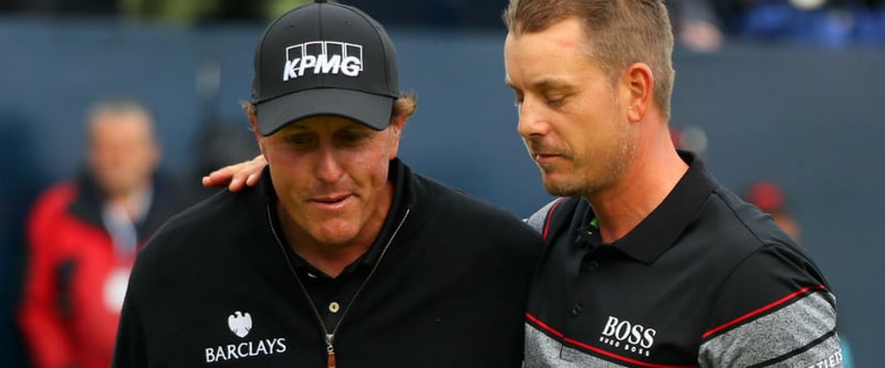 Phil Mickelson (l.) und Henrik Stenson lieferten sich bei der Open Championship 2016 den sportlichen Zweikampf des Jahres.