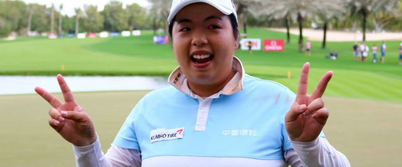 Shanshan Feng freut sich über ihren vierten Sieg beim Omega Dubai Ladies Masters. (Foto: Getty)