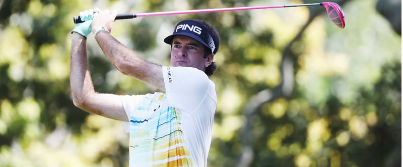 Bubba Watson wird neben seinem pinken Ping Driver in der Saison 2017 voraussichtlich auch Pinke Golfbälle von seinem neuen Ausrüster Volvik spielen. (Foto: Getty)