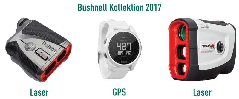 Bushnell bietet in seiner neuen Kollektion für 2017 drei Entfernungsmesser an. Zwei Laser und eine GPS-Uhr, die mit neuen Technologien überzeugen wollen. (Foto: Bushnell)