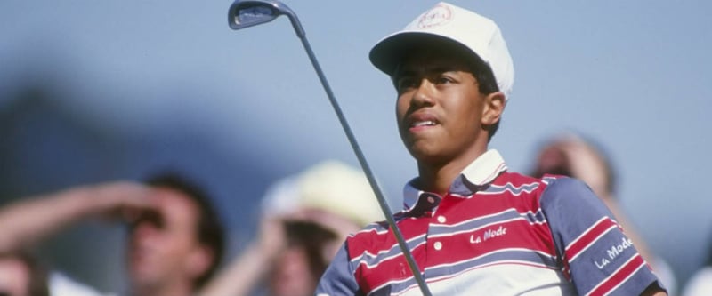 Tiger Woods bei seinem ersten PGA-Tour-Auftritt im Riviera Country Club im Jahr 1992.