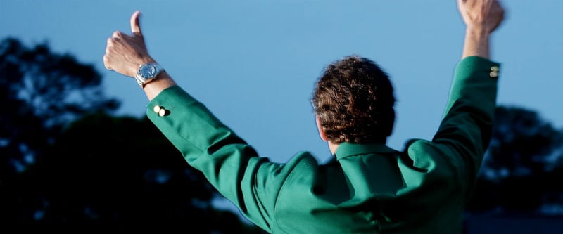 Adam Scott präsentiert das Grüne Jackett nach seinem Masters Sieg 2013. (Foto: Getty)