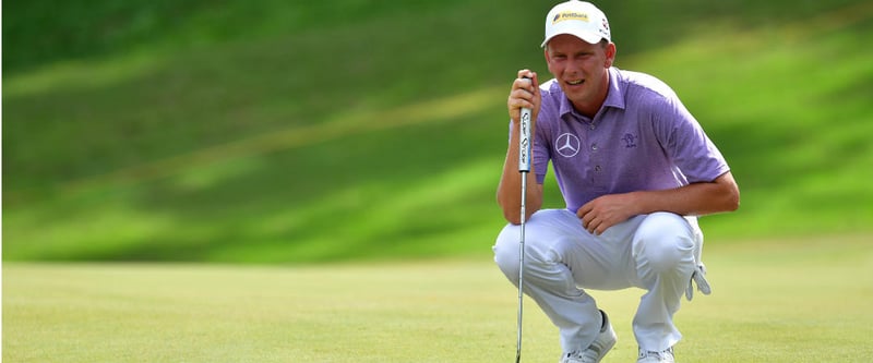 Marcel Siem mit konzentrierten Blicken das Break zu lesen, um sich vom Cut fernzuhalten. (Foto: Getty)