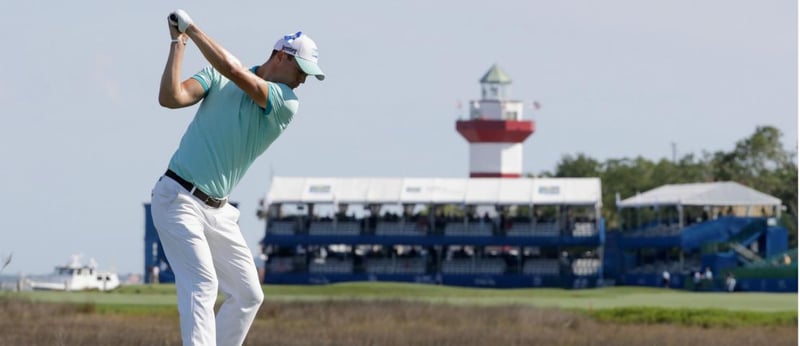 Martin Kaymer am 18. Loch der RBC Heritage mit Blick auf den Harbour Town Leuchtturm. (Foto: Getty)