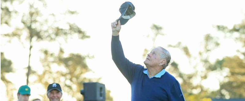 Jack Nicklaus widmet Arnold Palmer den ersten Abschlag beim Masters 2017. (Foto: Getty)