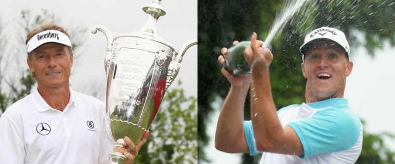 Bernhard Langer (l.) sorgt mit dem nächsten Majorsieg weiter für Furore, Alex Noren krönte ein beeindruckendes Turnier in Wentworth mit dem Sieg.