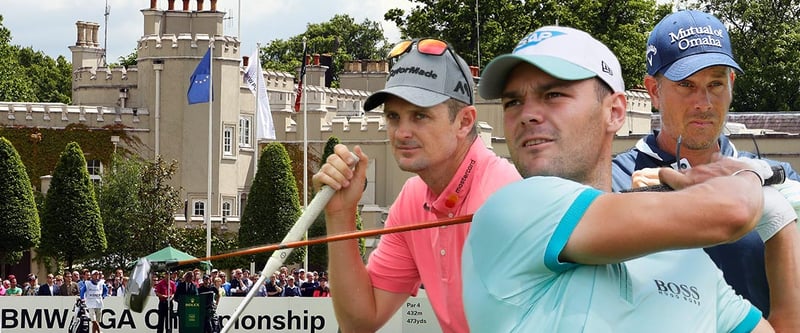 Justin Rose, Martin Kaymer und Henrik Stenson (v.l.) gehören im neu gestalteten Wentworth Golf Club zu den Favoriten auf den Sieg bei der BMW PGA Championship.