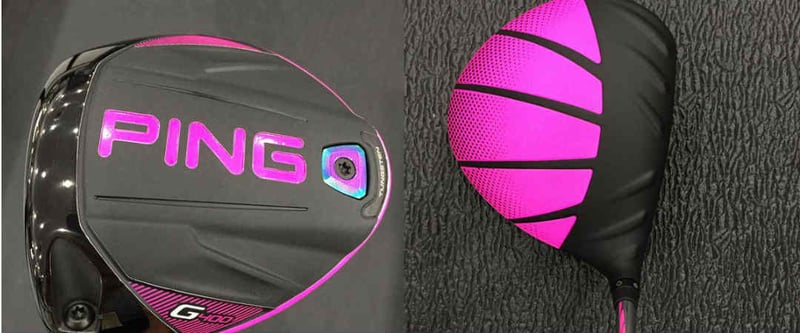 Pretty in Pink: Bubba Watson mit dem neuen Ping G400 gesichtet. (Foto: Twitter/@golf_com)