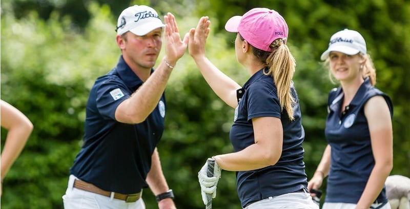 Ein eingespieltes Team: Trainer Christian Lanfermann und Hendrika Labsch vom Hamburger GC (Foto: DGV/tiess)