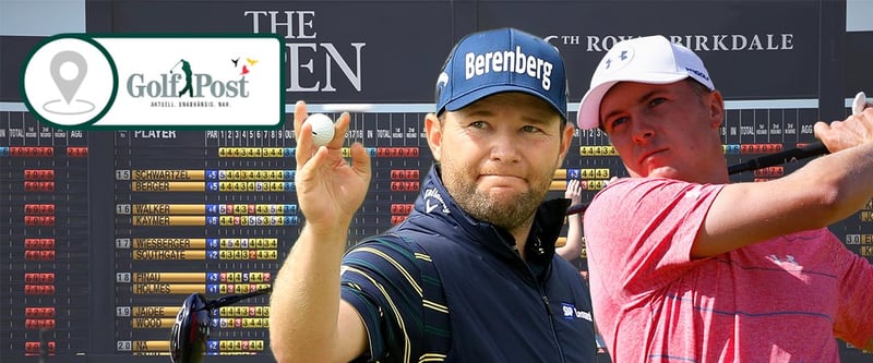 Branden Grace (l.) spielt am Moving Day der British Open neuen Majorrekord, während Jordan Spieth den Titel anvisiert.