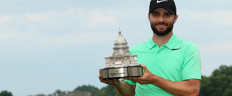 Kyle Stanley sichert sich den Sieg bei der Quicken Loans National am ersten Extraloch im Stechen.