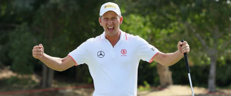 Marcel Siem feiert sein Jubiläums-Ass bei der Porsche European Open. (Foto: Getty)