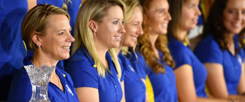 Team Europe des Solheim Cup 2017 in Des Moines mit Annika Sörenstam und Caroline Masson. (Foto: Getty)