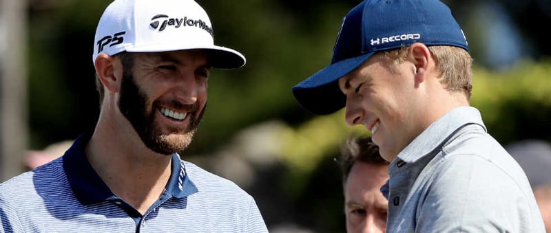 Jordan Spieth und Dustin Johnson im Finale der Northern Trust, dem ersten FedEx Cup Playoff. (Foto: Getty)