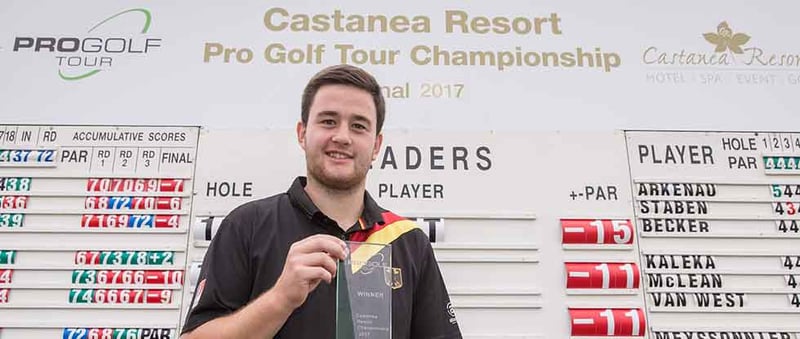 Max Schmitt gewinnt die Castanea Resort Championship in Adendorf. (Foto: Stefan Heigl)