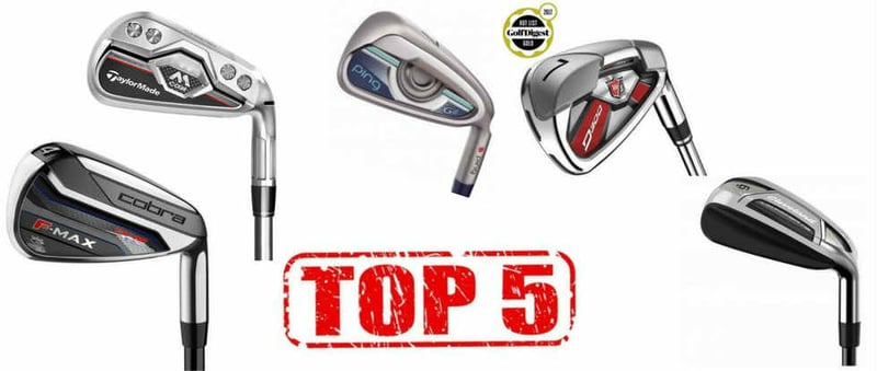 Die Top-5 Eisen, die Anfänger und langsam schwingende Spieler in der Saison 2017 unterstützen. (Foto: Wilson Staff, TaylorMade, Cleveland Golf, Ping, Cobra)