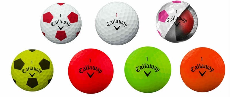 Die komplette Farbpalette bietet Callaway mit den neuen Chrome Soft Golfbällen und dem Superhot Bold Golfball. (Foto : Callaway)
