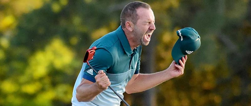 Sergio Garcia jubelt nach dem Gewinn seines ersten Majortitels. (Foto: Getty)