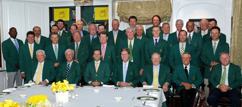 Illustre Runde: Auch vor dem US Masters 2018 nahmen wieder zahlreiche ehemalige Sieger am Champions Dinner teil. (Foto: Twitter.com/TheMasters)