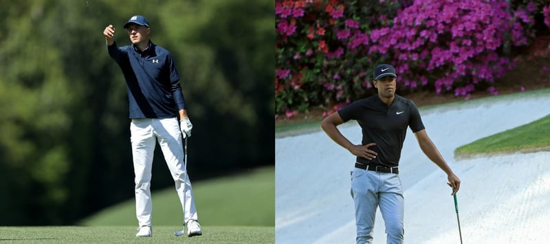 Jordan Spieth (l) zeigte am ersten Tag des US Masters 2018 seine Klasse und auch Tony Finau präsentierte sich stark. (Foto Getty)