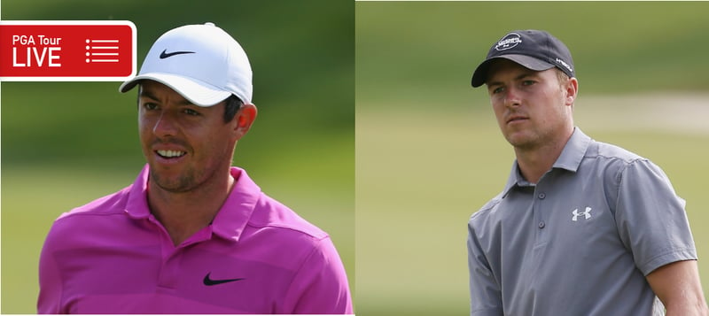 Rory McIlroy und Jordan Spieth bei der Travelers Championship 2018 der PGA Tour. (Foto: Getty)
