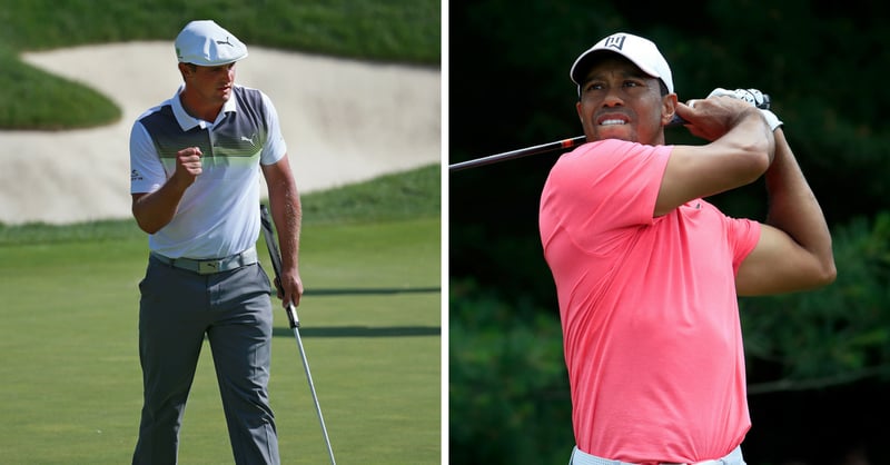 Während Bryson DeChambeau die Spitze des Feldes erobert, spielt sich Tiger Woods in die Top 10 des Memorial Tournament. (Foto: Getty)